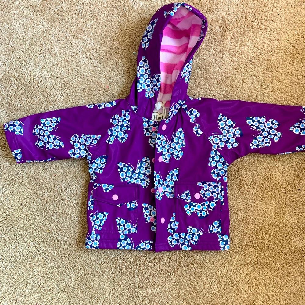 Hatley Purple Butterflies Rain Coat